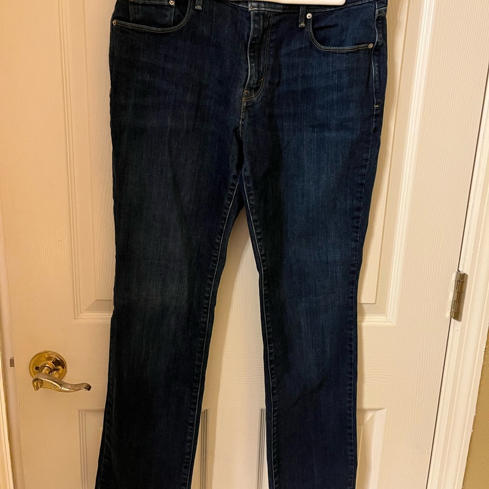 Levi Strauss 505 Straight Leg Darker Wash Classic Blue Denim Women's Jeans